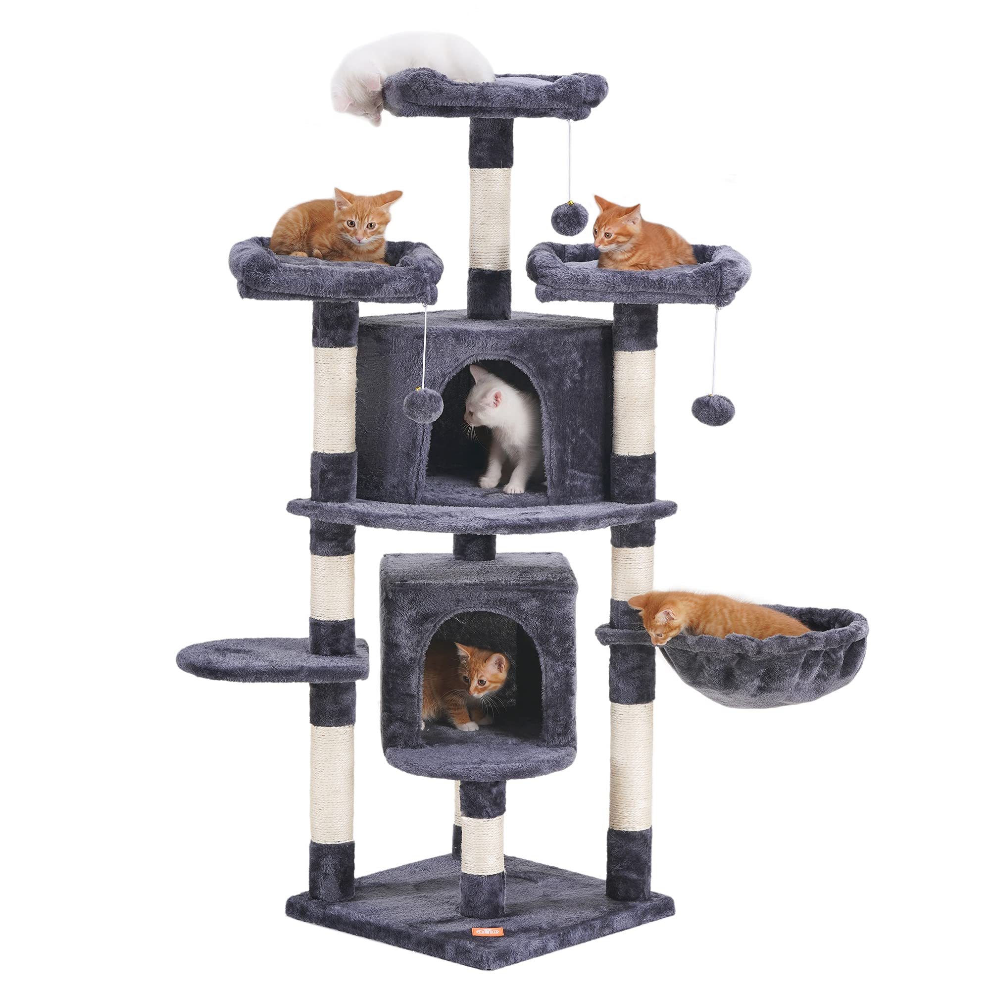 Heybly Cat Tree Cat Tower for Indoor Cats 56 inch MultiLevel Cat