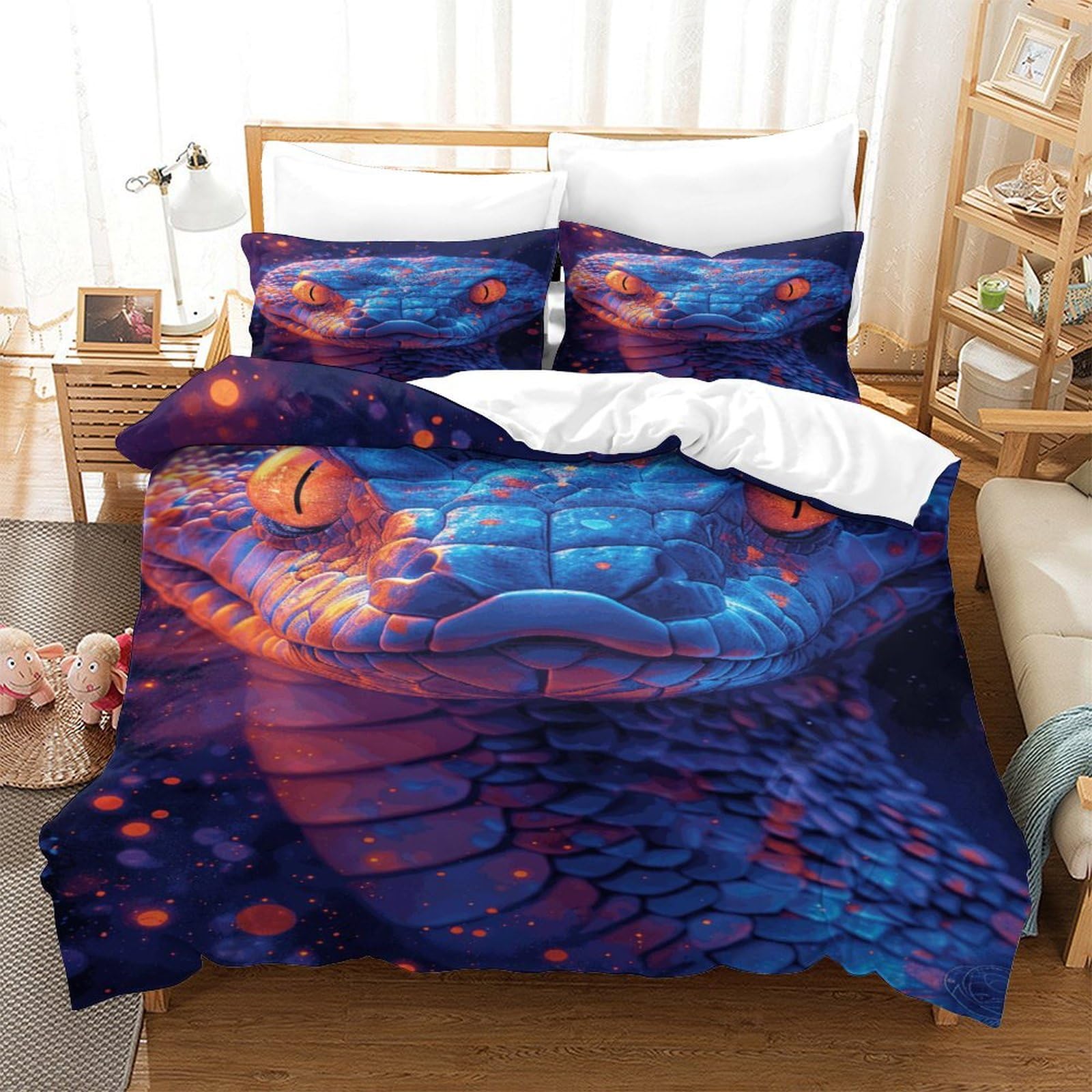 P1S9U7W5Y Fantasy Dragon Pattern 3D Printed Microfiber 3pcs Duvet Cover Set Mystic Dragon Bedding Set Super king（260x220cm）