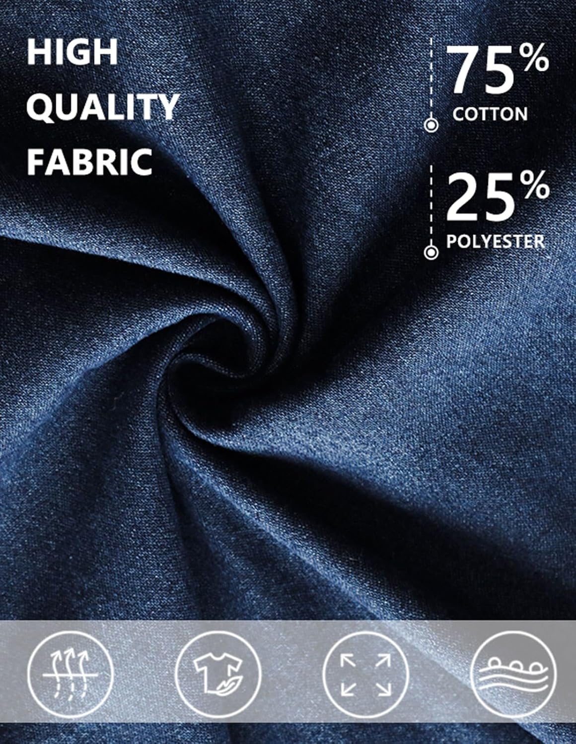 loveimgs Women Casual Button Down High Waist Midi Denim Dress V Neck Pleated Shirt Jean Dress A Line Long Sleeves Pockets - Image 6