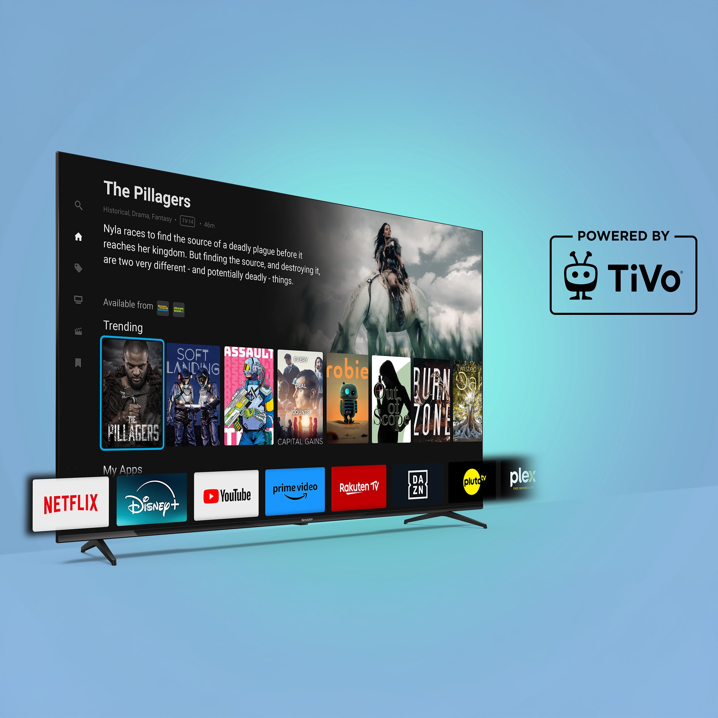 Sharp 40HE3745E QLED Fernseher 40 Zoll Smart TV Powered by TiVo - HDR Fernseher mit Full HD Auflösung und Triple-Tuner, QLED TV (2026)