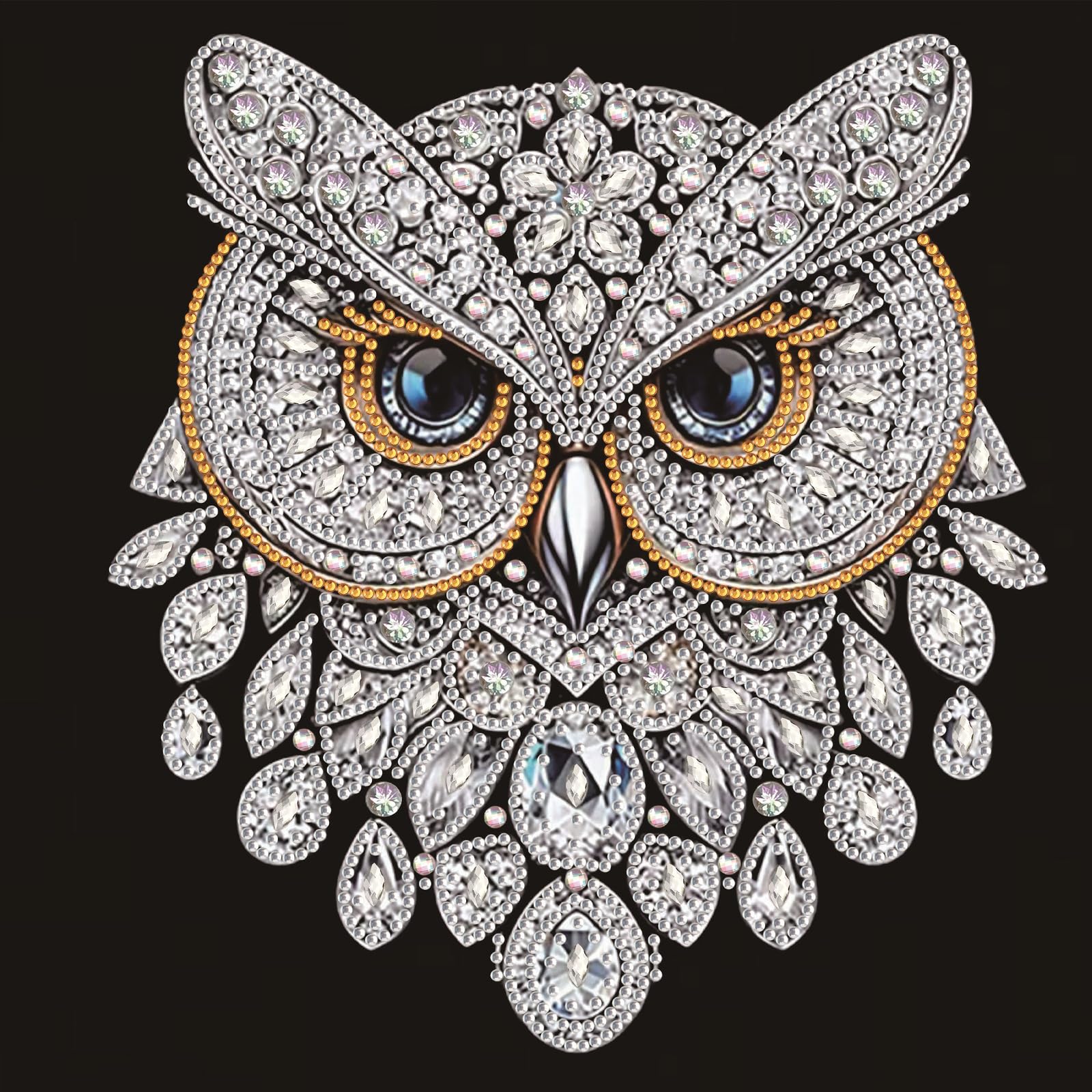 Crystal Ornate Owl Head Special Shaped 5D DIY Partial Drill Diamond Painting Kits for Adults Beginners Home Decor Diamonds Dots Gem Art Kits 11.81 X11.81inch