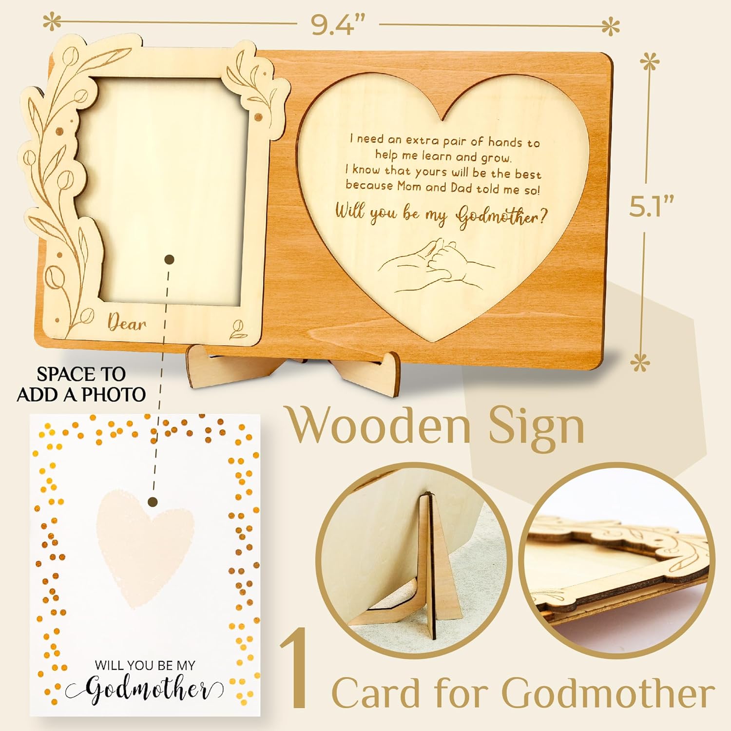 Will You Be My Godmother Proposal Gift - God Mother Proposal Gift, Godmother Picture Frame from Godchild, Fairy God Mom Proposal Card Puzzle