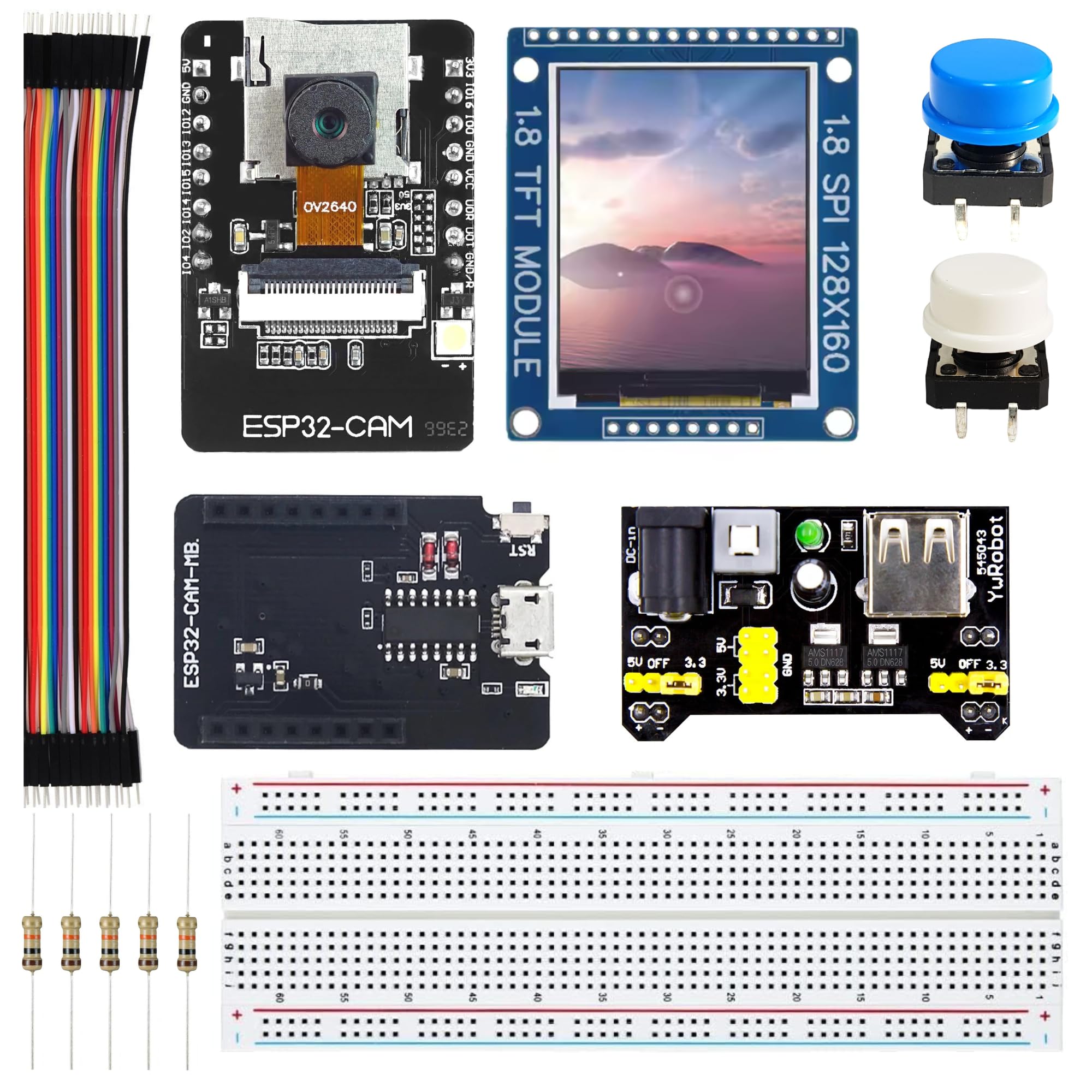 OceanLabz ESP32 Camera Development Kit | TFT Display, Power Module, Camera Programmer & Accessories | DIY IoT & Vision Project Kit