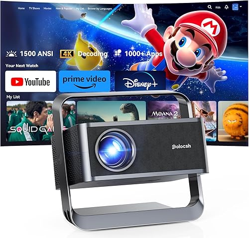 Proyector inteligente 1080P 4K compatible con WIFI 6 y 2 vías Bluetooth 1500ANSI Auto Keystone enfoque eléctrico Mini proyectores de cine en casa,