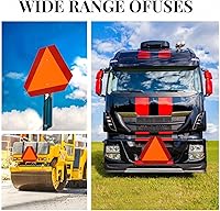 Vista 7 de Letrero de vehículo de movimiento lento, accesorios triangulares para carrito de golf de movimiento lento, 14 x 16 pulgadas, señal de tráfico