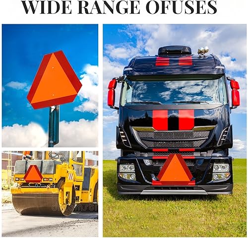 Miniatura 7 de Letrero de vehículo de movimiento lento, accesorios triangulares para carrito de golf de movimiento lento, 14 x 16 pulgadas, señal de tráfico