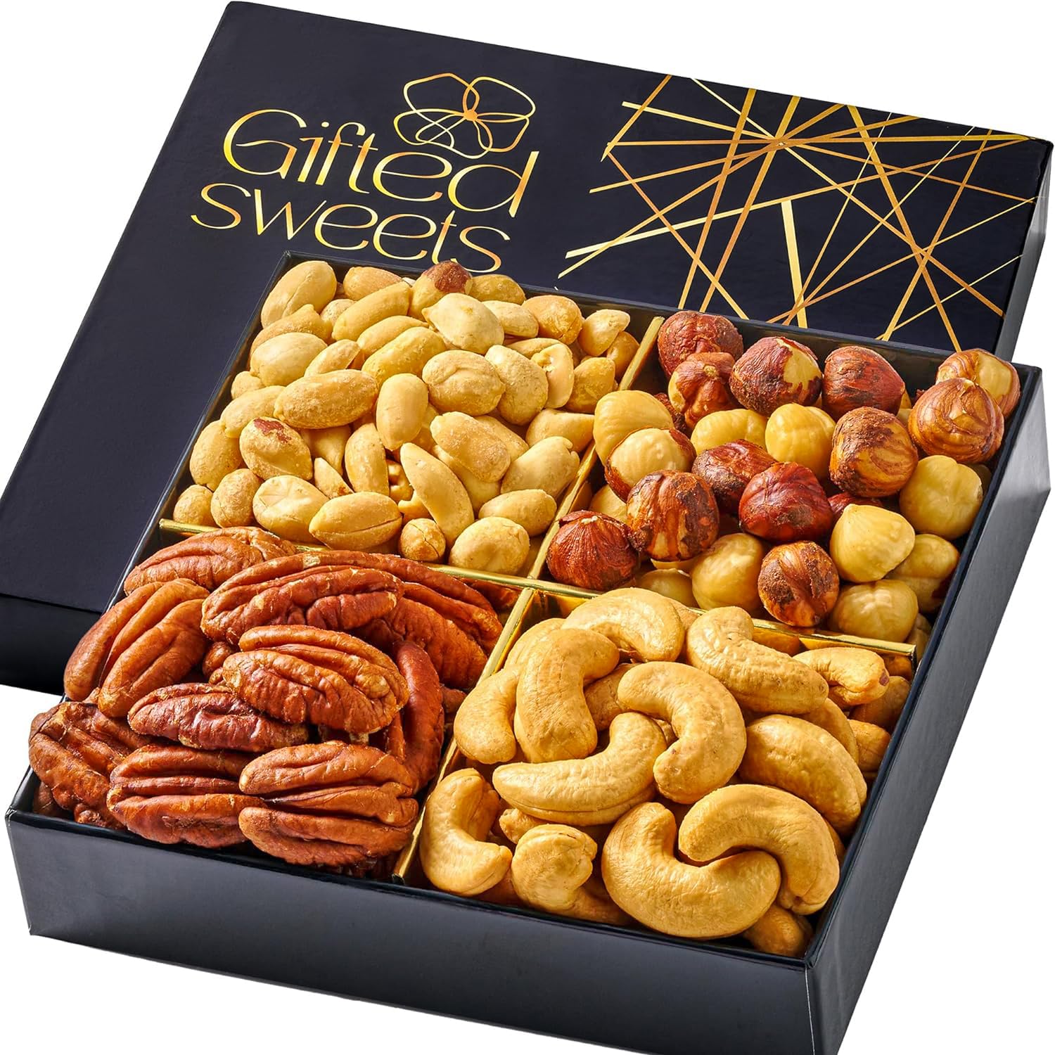 Fathers Day Nuts Gift Basket - 4 Varieties - Premium Assorted Tray - Gourmet Gifts for Birthday, House Warming, Care Package, Sympathy, Get Well, Employee Appreciation Gifts