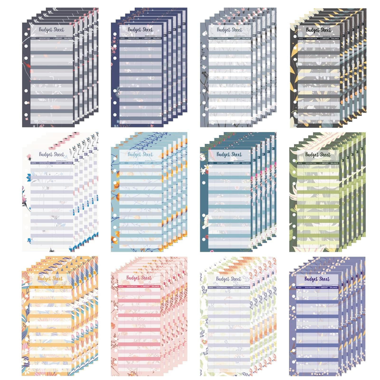 Planificateur de Budget A6 72 Feuilles Mensuel Recharges Papier 6 Trous Organisateur