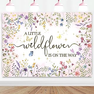 Mocsicka Wildflower Baby Shower Decorations, Floral Baby Shower Backdrop