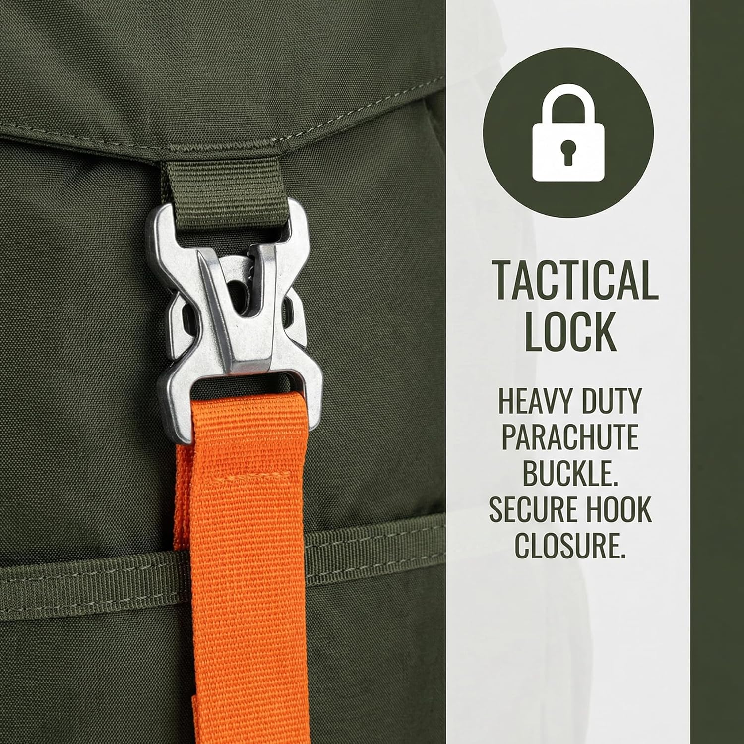 Tactical Backpack Flight Parachute Pack Large Lightweight Travel Backpack with Molle for Outdoor (Green) - Image 8