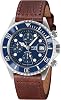 Gevril Mens Wall Street Stainless Steel Watch with Genuine Italian Leather Strap