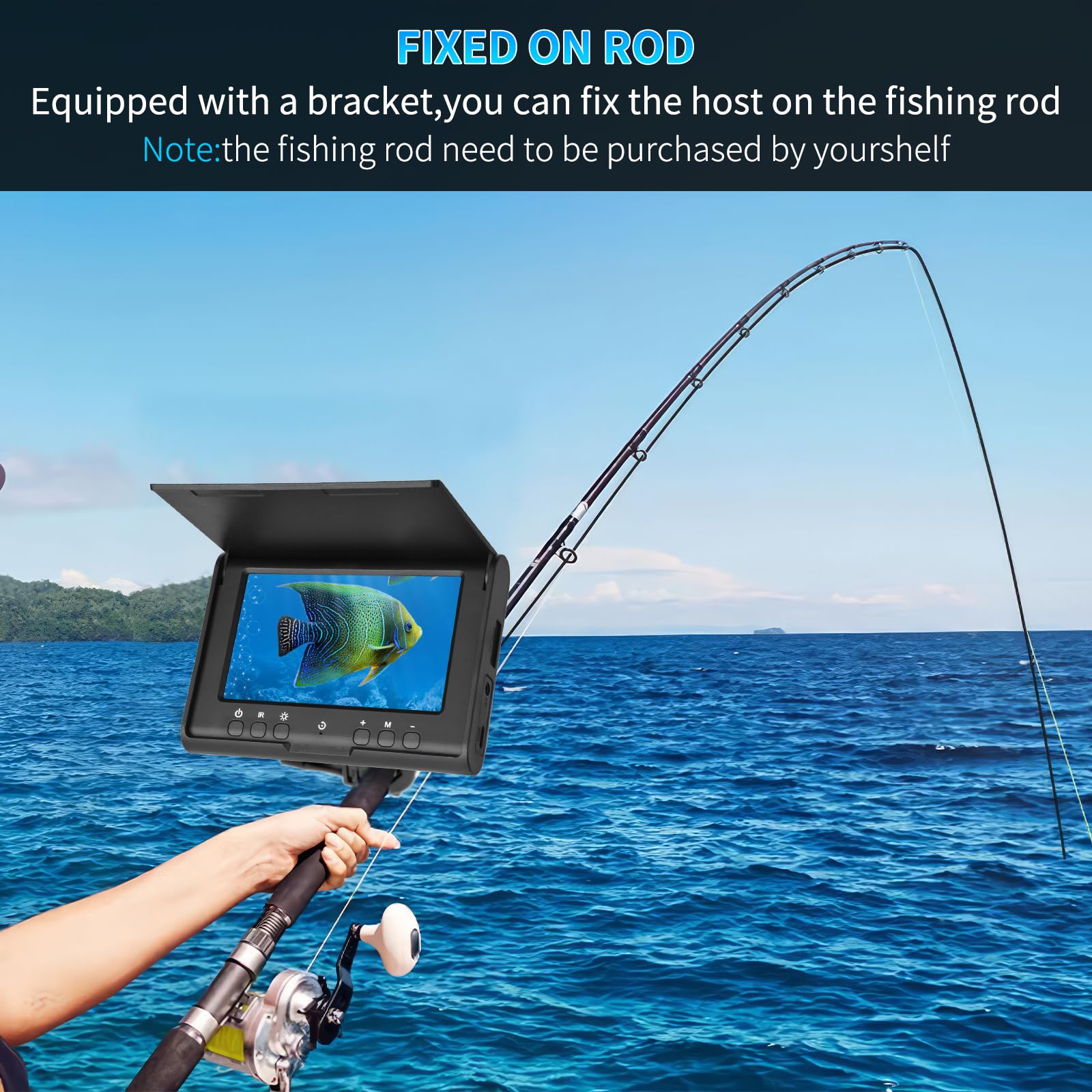 Caméra De Pêche Sous-marine Avec Moniteur 7 Pouces - HD 720p, Vision Nocturne, Batterie 5600 MAh, Câble 20 M, Pour Pêche Sur Glace, Lac Et Bateau