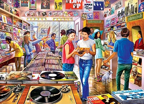 Miniatura 7 de MasterPieces - Rompecabezas de 1000 piezas, discos de vinilo vintage, diversión para adultos, familia, niños, acabado antirreflejo, 19.25 x 26.75