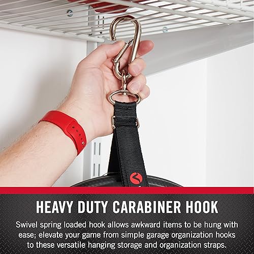 Miniatura 5 de Velcro Correas de cincha fáciles de colgar para la organización del garaje, 3 tamaños S-M-L 1 cada uno, soporta hasta 350 libras, negro,