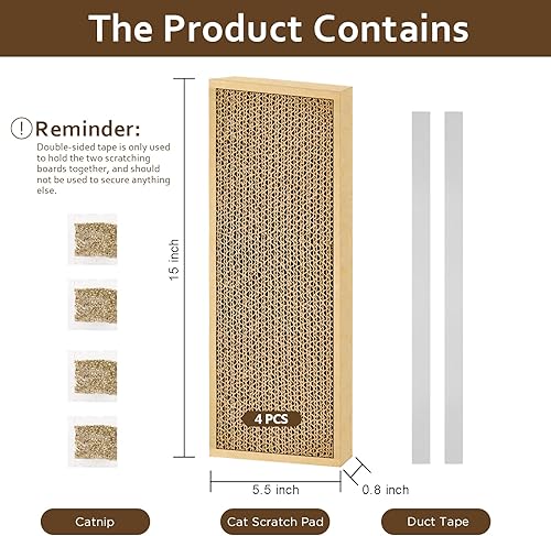 Miniatura 9 de Splicing Cat Scratch Pad, Double-Sided Design, Made of Heavy Duty Corrugated Cardboard, Natural Material, Protects Furniture, Durable, 100% Guarantee
