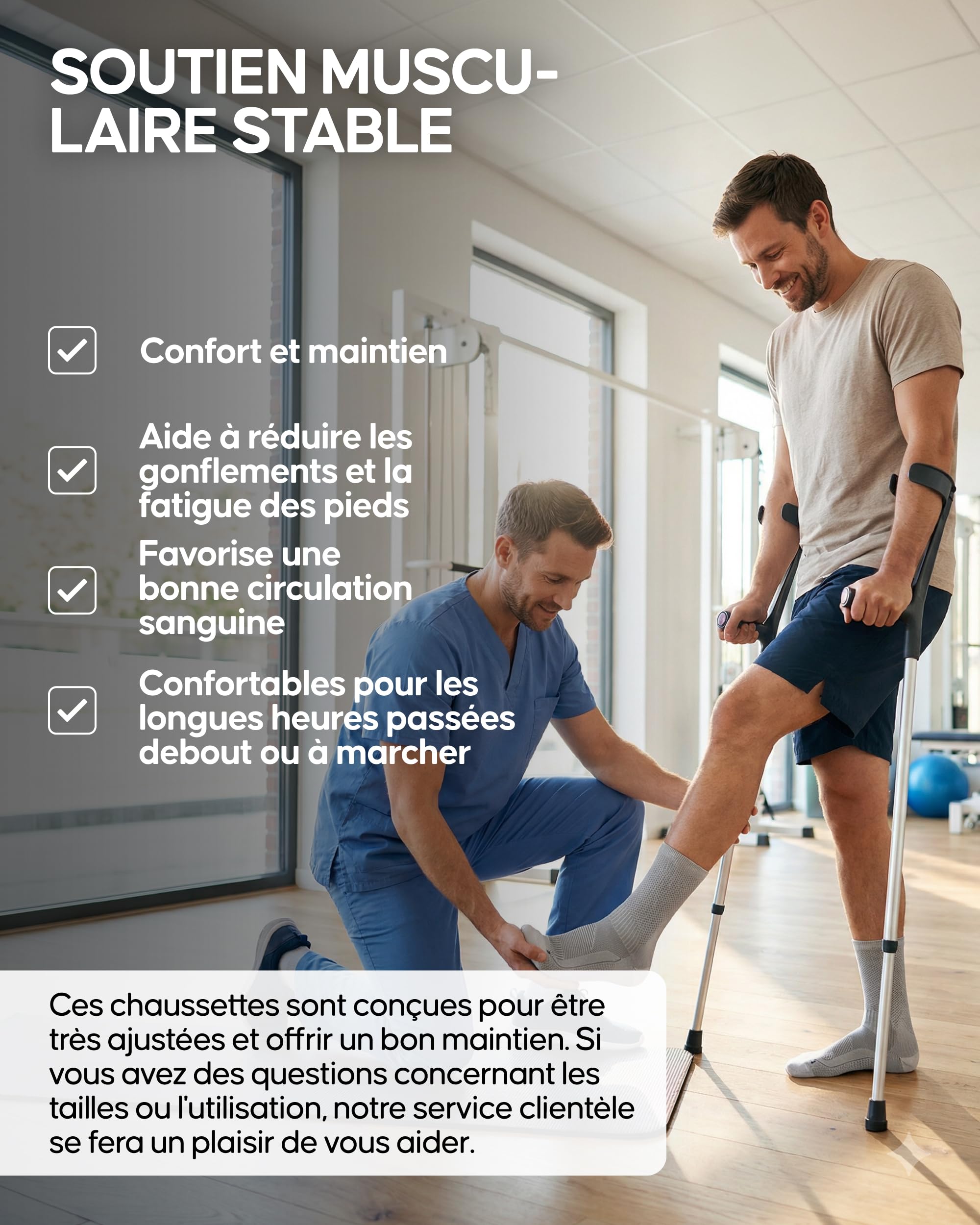 DANISH ENDURANCE Chaussettes de Compression et Soutien – pour Fasciite Plantaire, Neuropathie, Tendinite d'Achille, pour Homme et Femme, Lot de 2