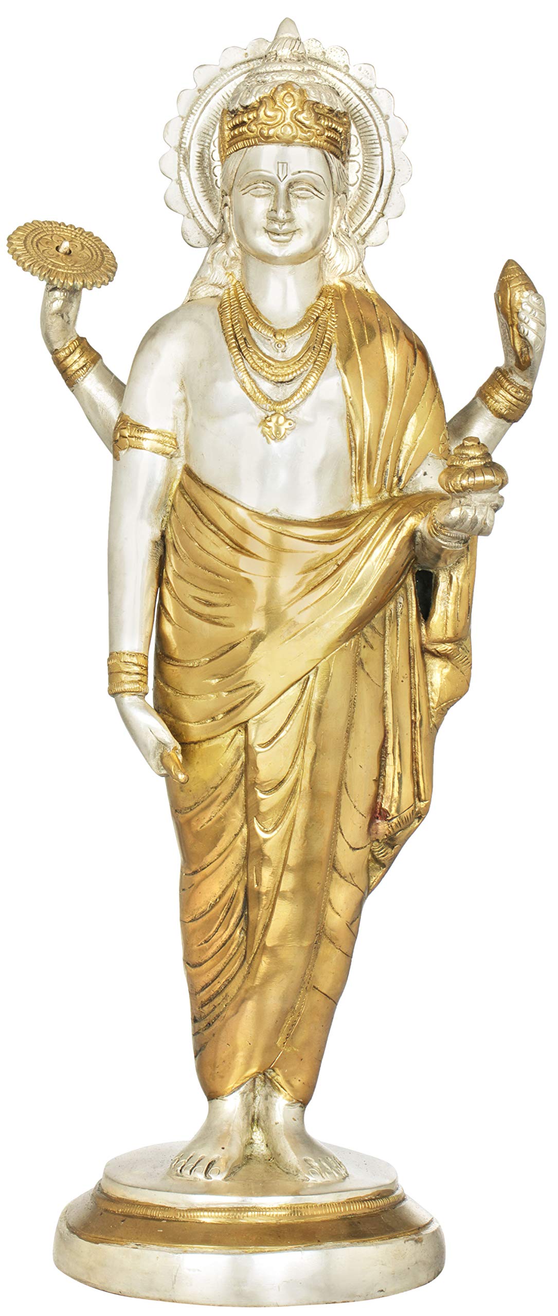 Dhanvantari le médecin des dieux statue laiton herbes immortalité