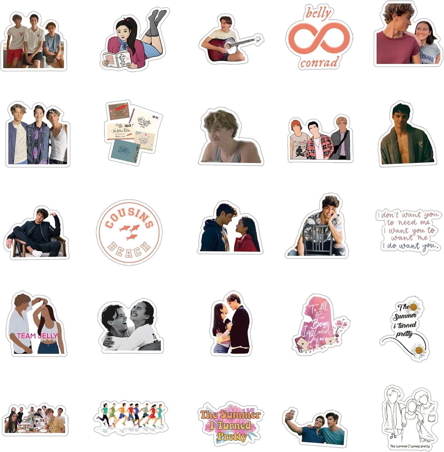 60 Pcs The Summer I Turned Pretty Classic TV Fashion Aesthetic Waterproof Vinyl Stickers for Birthday Party Supplies Decoration Favors for Water Bottles Laptop Suitcase - Image 8