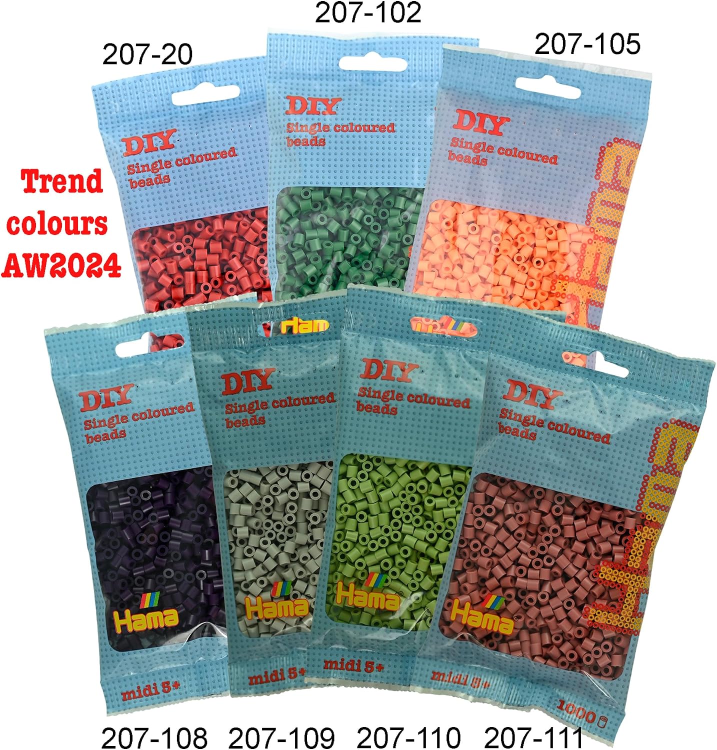 Hama Bead Bag, Approx. 1000 Midi Iron-On Beads, Mosaic Arts and Crafts for Children from 5 Years, Matcha Green