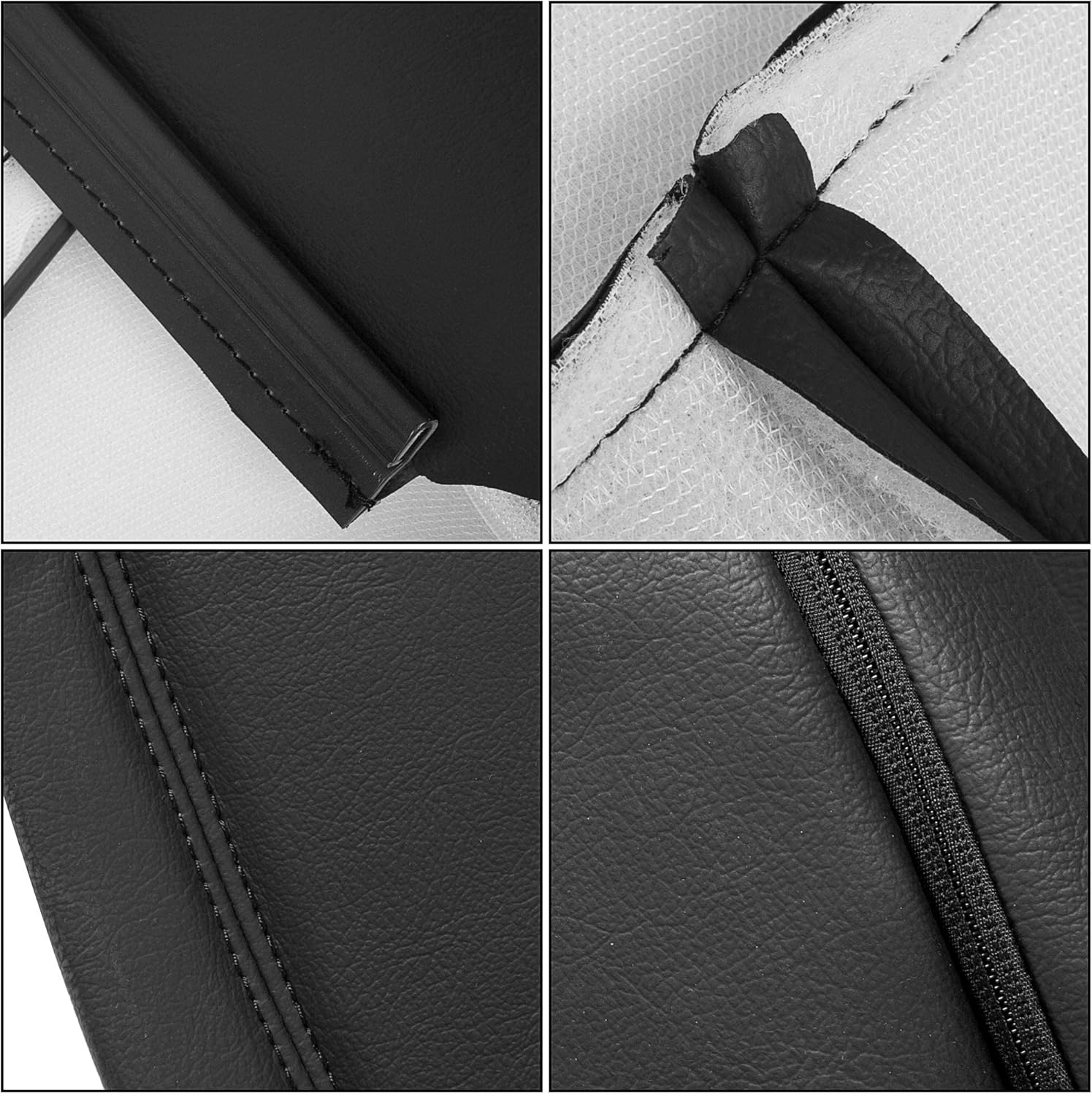ECOTRIC Seat Cover Replacements Compatible with 2013-2018 Dodge Ram Crew Cab 1500/2500/3500 Black Artificial Leather