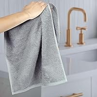 Vista 7 de Yaxa Basics - Toallas de mano de algodón suaves y gruesas, 16" x 26", gris, paquete de 12