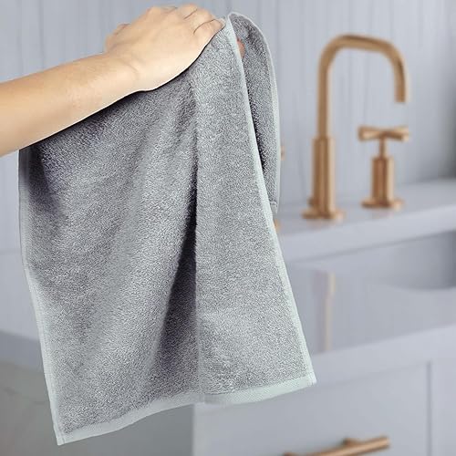 Miniatura 7 de Tienda Basics - Toallas de mano de algodón suaves y gruesas, 16" x 26", gris, paquete de 12