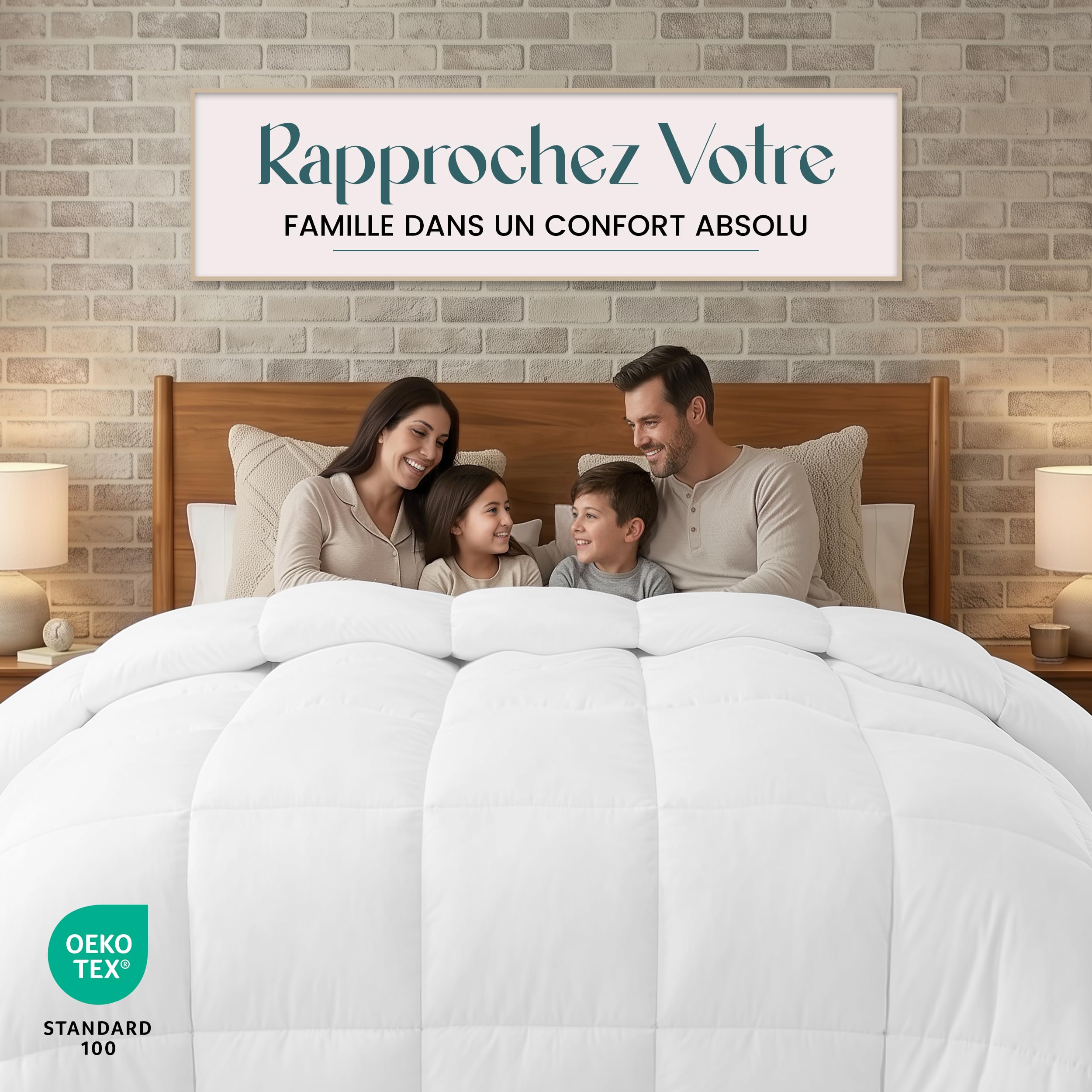 Utopia Bedding Couette Chaud 370 GSM 220x240 cm pour lit 2 Personne Blanc avec Onglets d'angle