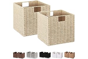 Vagusicc 11'' Wicker Storage Cube: The Woven Organizer for Elevated Home Styling