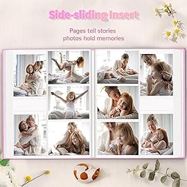 Artfeel Photo Album 4x6 with 600 Pockets,Slip-in Picture Albums,Linen Cover Memory Book with Front Window,White Page Vertical Photo Book for Wedding,Family,Anniversare,Baby,Vacation