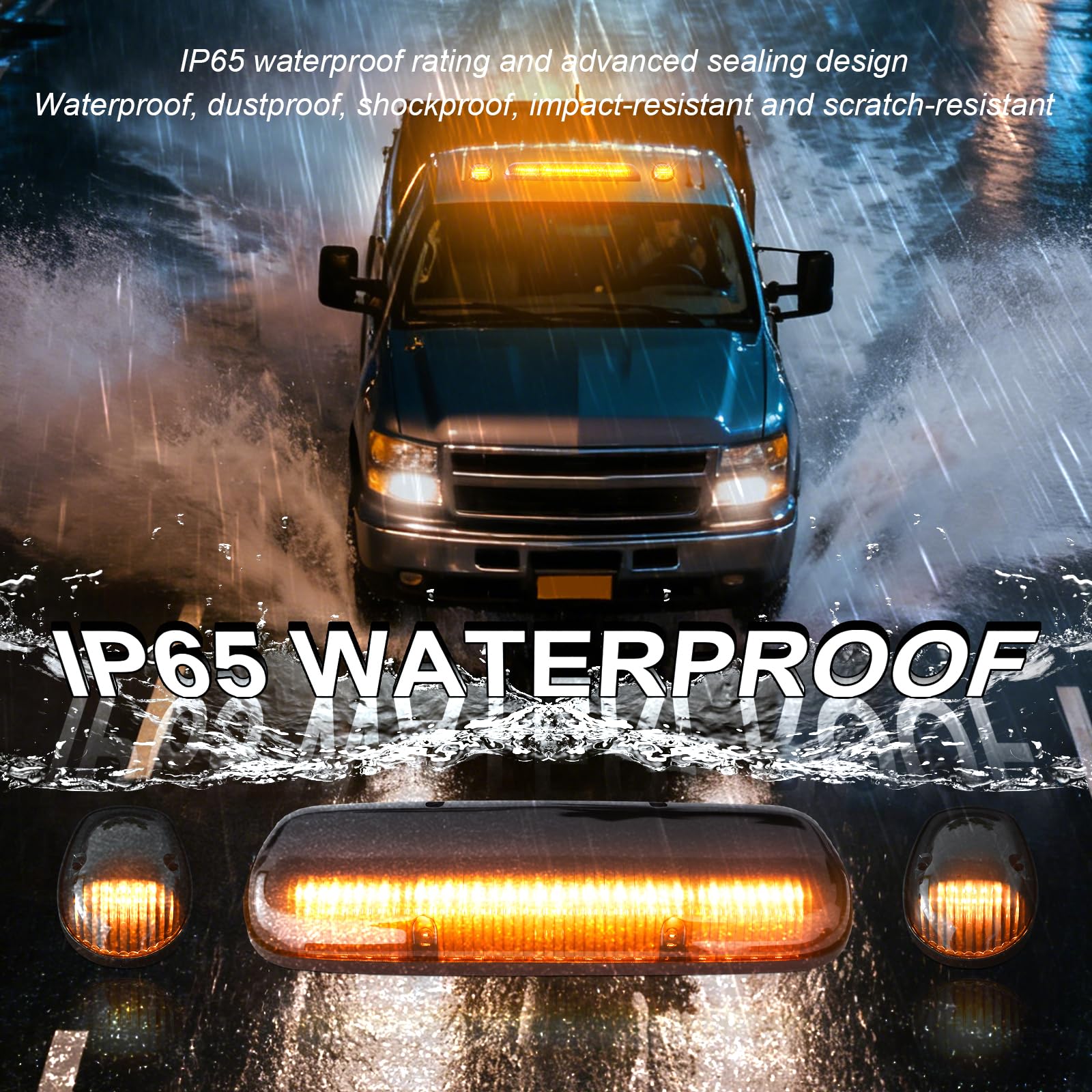 5x LED Amber Cab Roof Top Clearance Marker Running Light For Kenworth - View #3