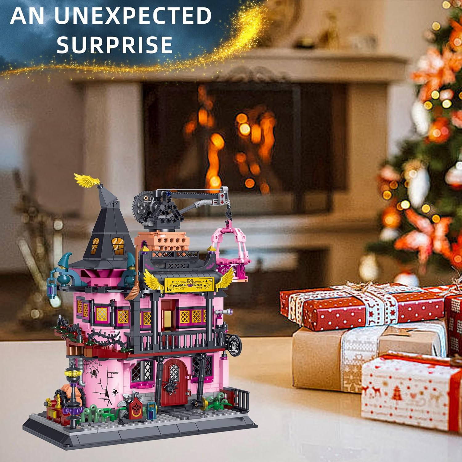 Architecture Magic Laboratory Building Blocks Sets - Purple Palace Castle House Building Bricks Kit for Adult, Halloween Haunted House Street View Building Blocks for, Home Décor Gift, 1022