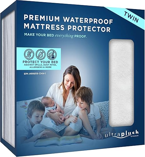Protector de colchón impermeable UltraPlush Premium Funda muy suave y silenciosa otro gemelo