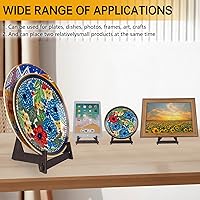 Vista 4 de Soporte de exhibición de madera de 6 pulgadas, soporte de placa para marco de fotos, libro, placa, caballete y exhibición decorativa (paquete de 2)