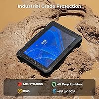 Vista 4 de MUNBYN Rugged Tablet IRT08, 10.1 inch Windows Tablet, Windows 11 Pro, 8GB+128GB, Intel N5100,Sunlight Readable, 4G LTE GPS Heavy Duty Industrial