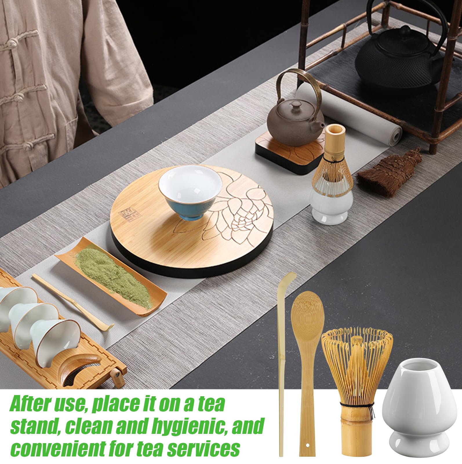 Ulable Bamboo Chasen Matcha Frusta in Polvere Strumento Giapponese Tea Cerimonia Accessorio 60-70 poli