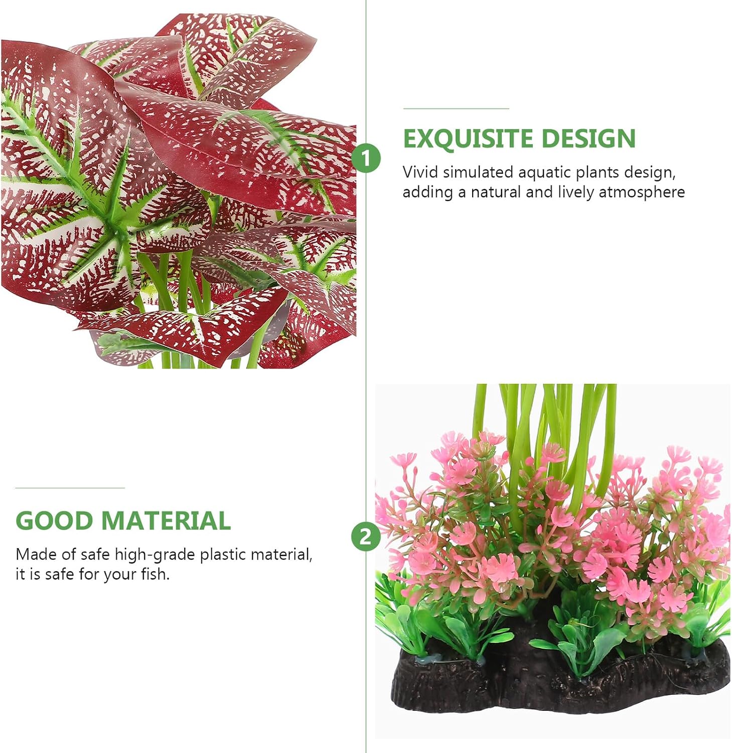 Artificial Aquarium Plant Fake Plant Decor Plastic Fish Tank Decoration for Household Aquarium Landscaping Ornament