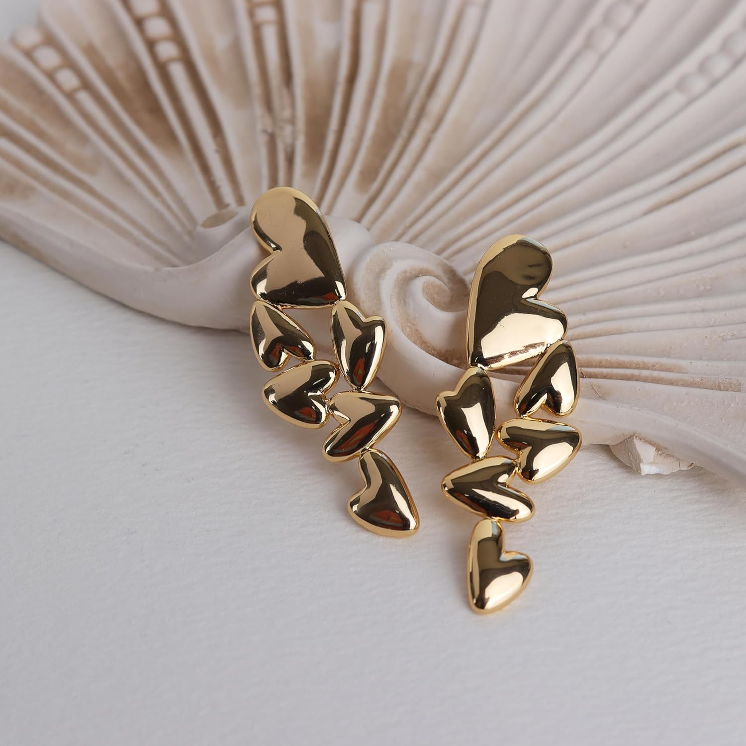 Jean Beau Chunky Gold Stone Stud Earrings for Women, Trendy Natural Gemstone Hypoallergenic Earing Valentine Jewelry Gift - Image 6