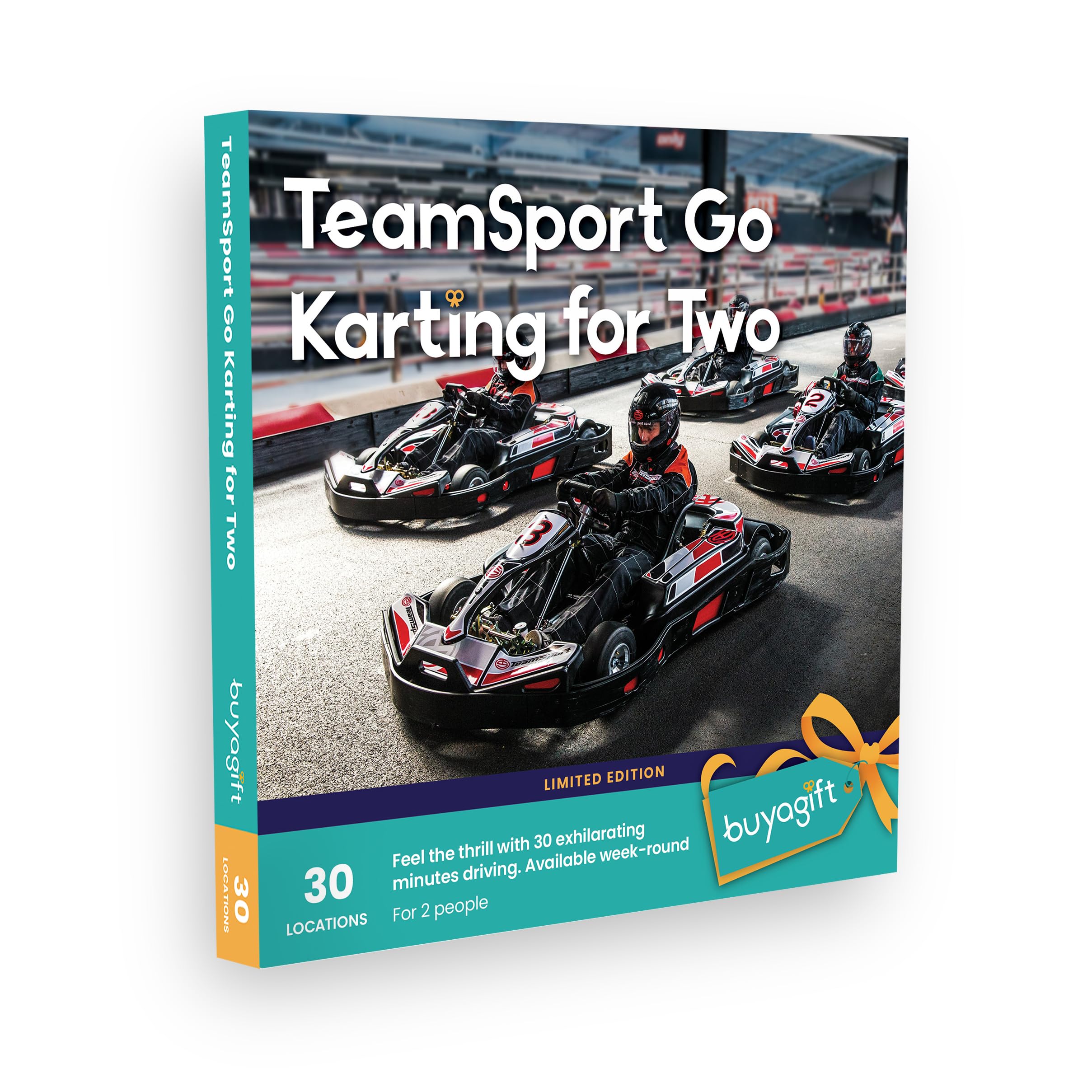 Buyagift TeamSport Go Karting Gift Experience Box for 2 - Exciting Racing Adventure, Black