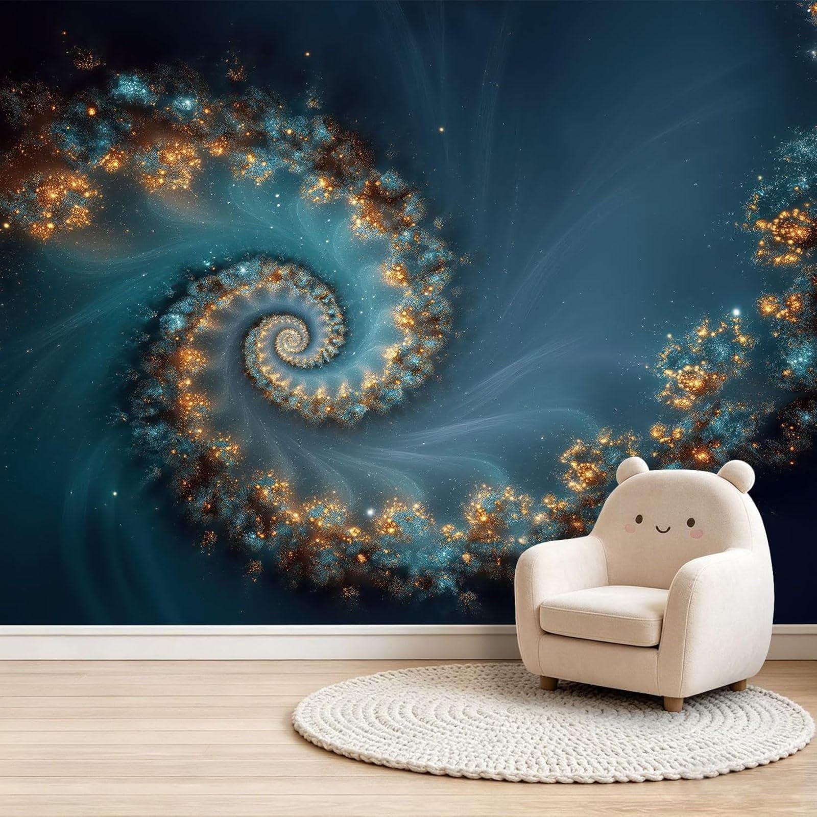 Kfjhgbdshhj 3D Mural Photo Mural-Wallpaper Living Room Sci-Fi Swirl Gradient Curve Xxl, 3D Effect Abstract Wall Decoration For Bedroom Living Room Hallway Background Wall Decor, Blue, 400Cm X 280Cm Po