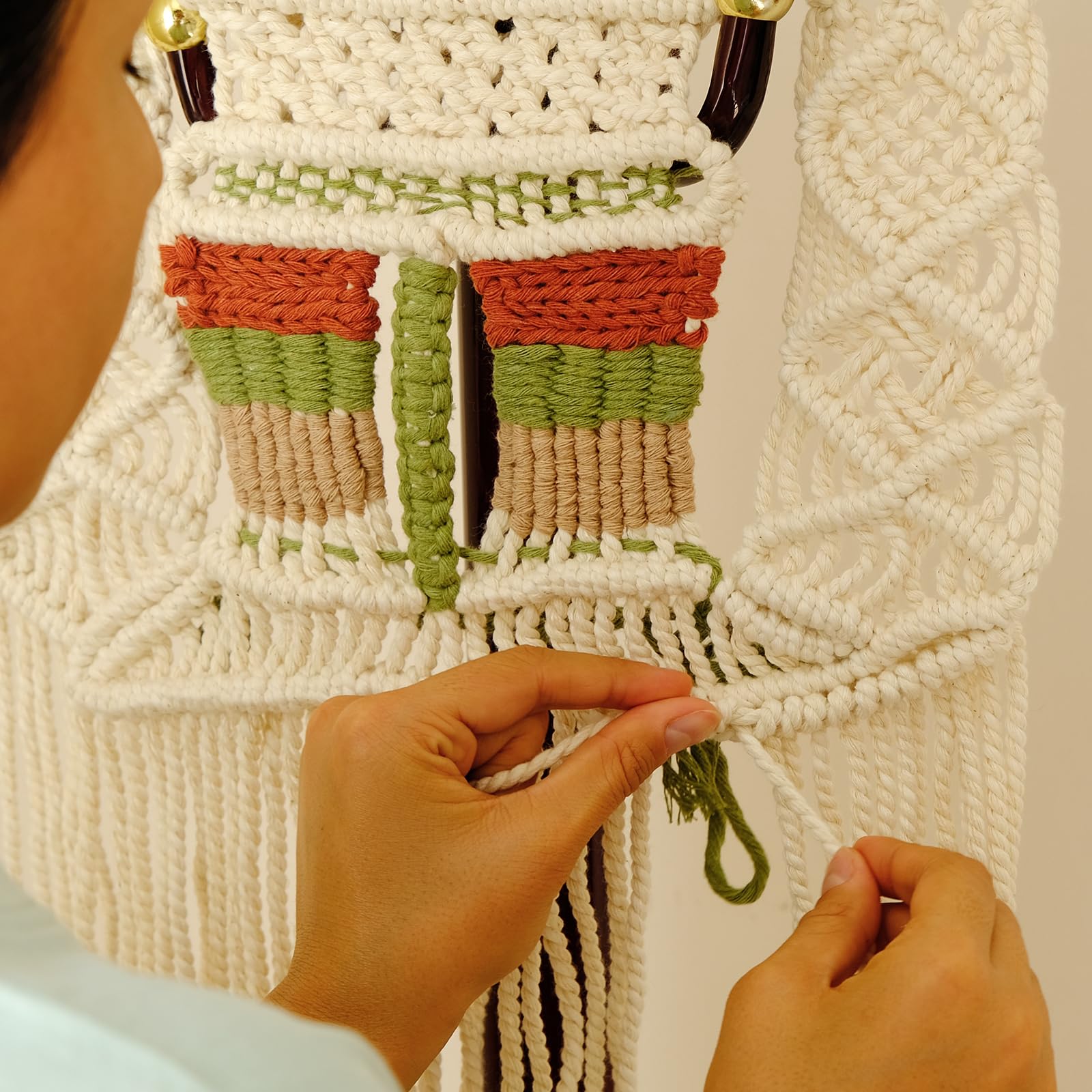 18 rollos de cuerda de macramé de 0.118 pulgadas x 594 yardas, juego de cuerda de cuerda de algodón para macramé de color natural, 4 hebras para colgar en la pared, colgar plantas, tejido de bricolaje 6