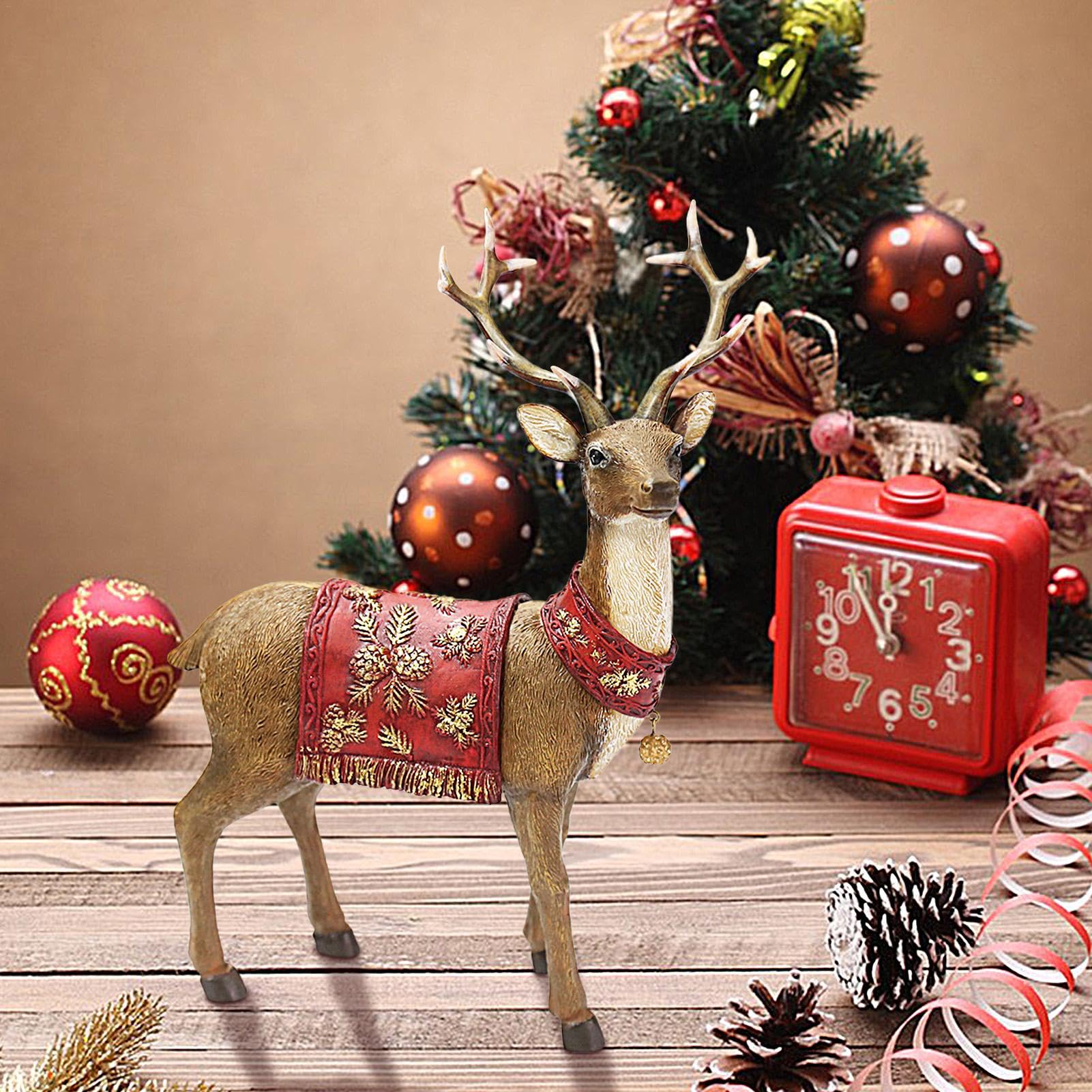 Amazon.co.jp: ジェネリック小型トナカイ彫刻 - 樹脂クリスマス