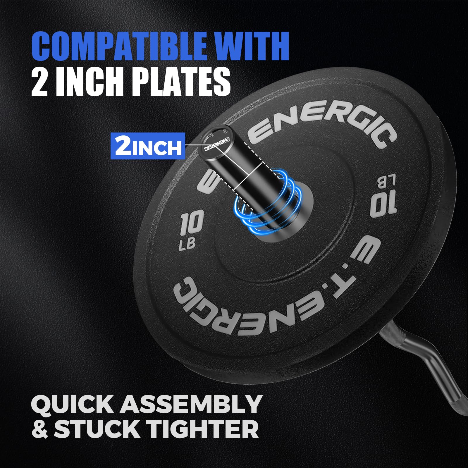 Bilanciere olimpico EZ Curl da 119,4 cm, capacità 226,8 kg, adatto per pesi da 5,1 cm, barra curva da 5,1 cm, per sollevamento pesi, spinte dell'anca, squat, bicipiti, palestra a casa