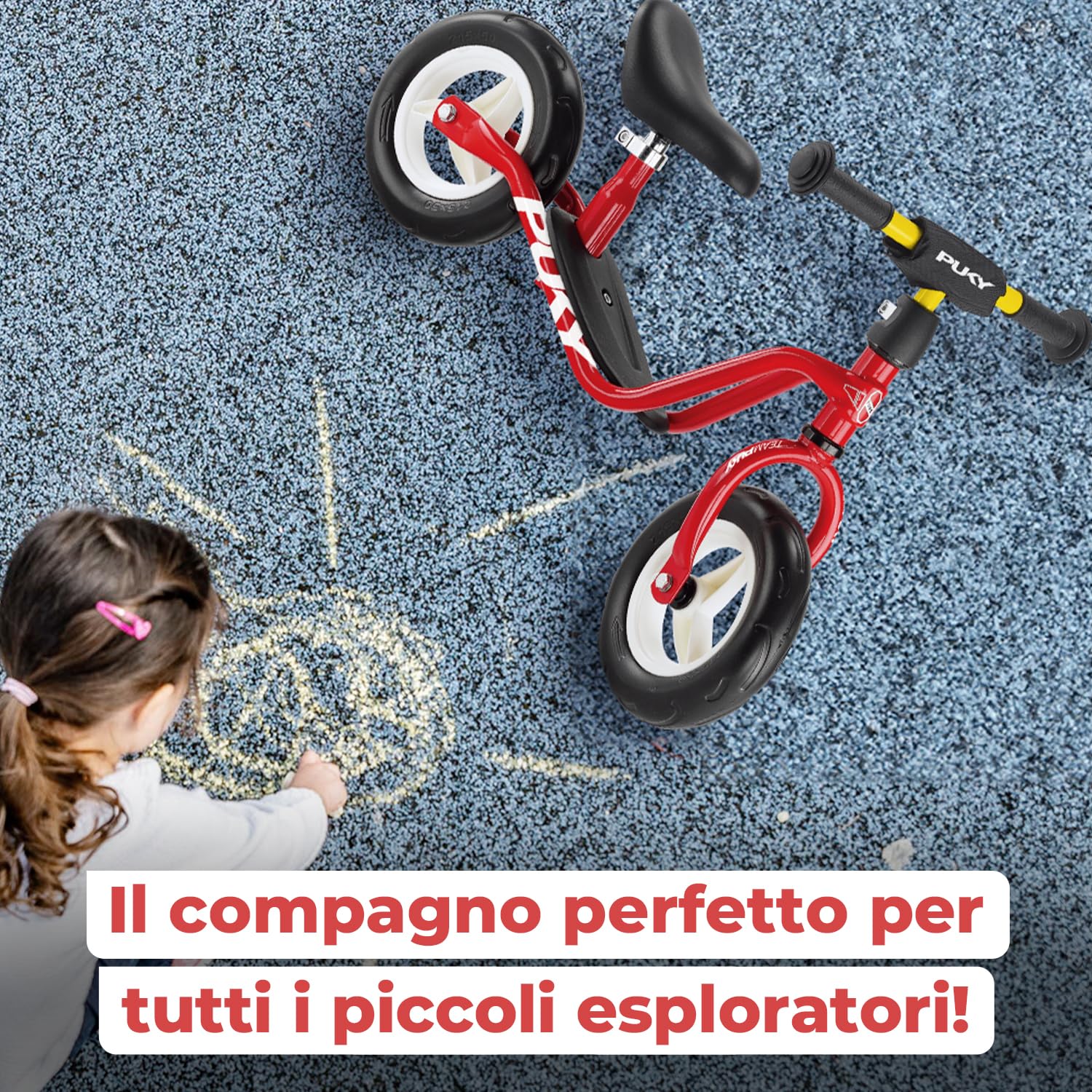 PUKY LR M Multicolore | Bicicletta de equilibrio dai 2 anni | Giocattolo senza pedali bambini | Balance Bike | Monopattino con pedana | Veicolo con manopole di sicurezza | Manubrio e sella regolabili