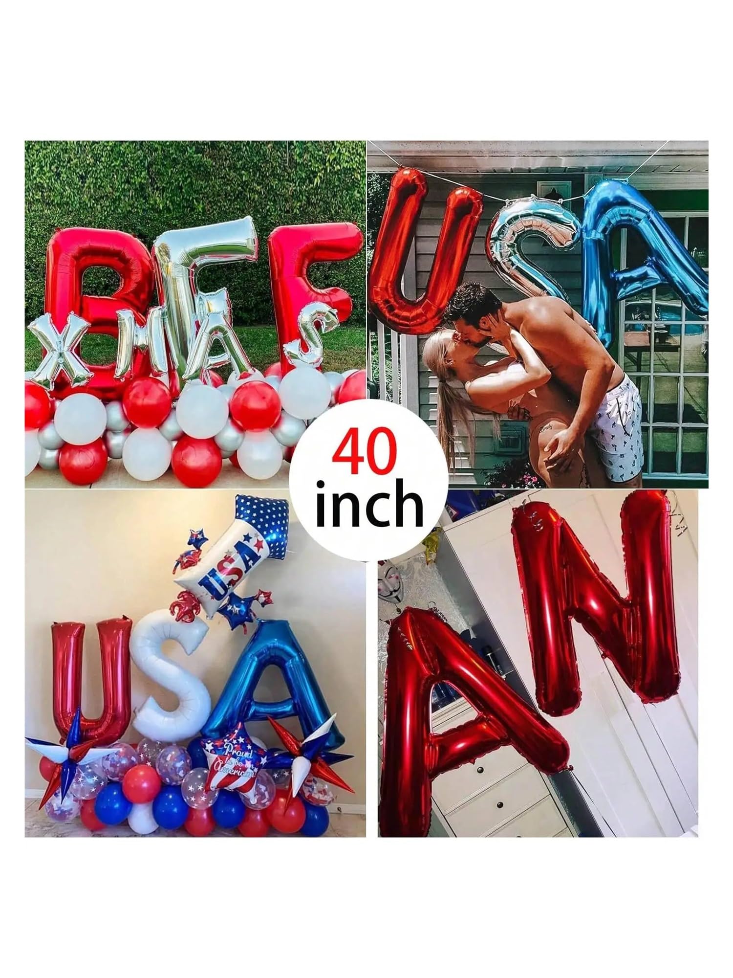 Folienballons, A-Z, 101,6 cm, Buchstabenballon, groß, riesig, Helium, für Geburtstag, Abschlussfeier, ShowrParty, Dekoration, 26 Stück