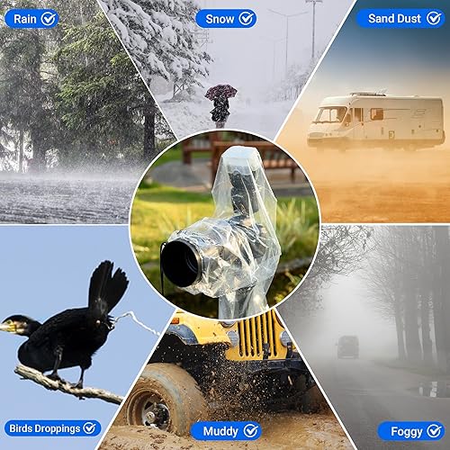 Miniatura 7 de Paquete de 2 fundas de lluvia para cámara de 18 pulgadas de largo con protector de funda contra polvo para Canon EOS R5 R6 Rp 5D 6D 7D 90D 80D 77D