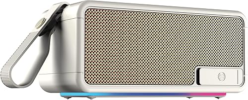 Miniatura 3 de AT&T Essentials - Altavoz Bluetooth retro de 80 W, color crema