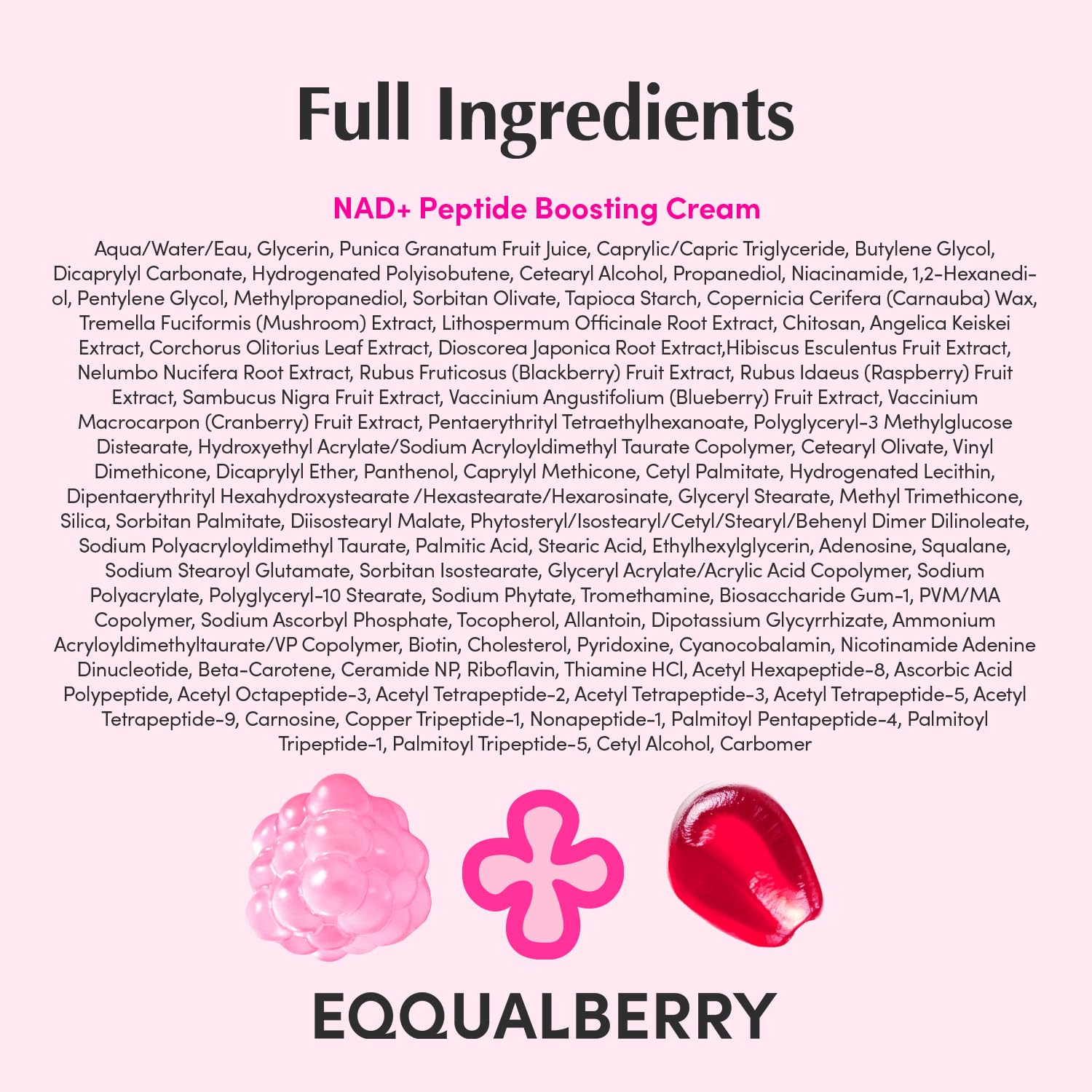 EQQUALBERRY NAD+ Peptide Boosting Cream with 13 Peptides