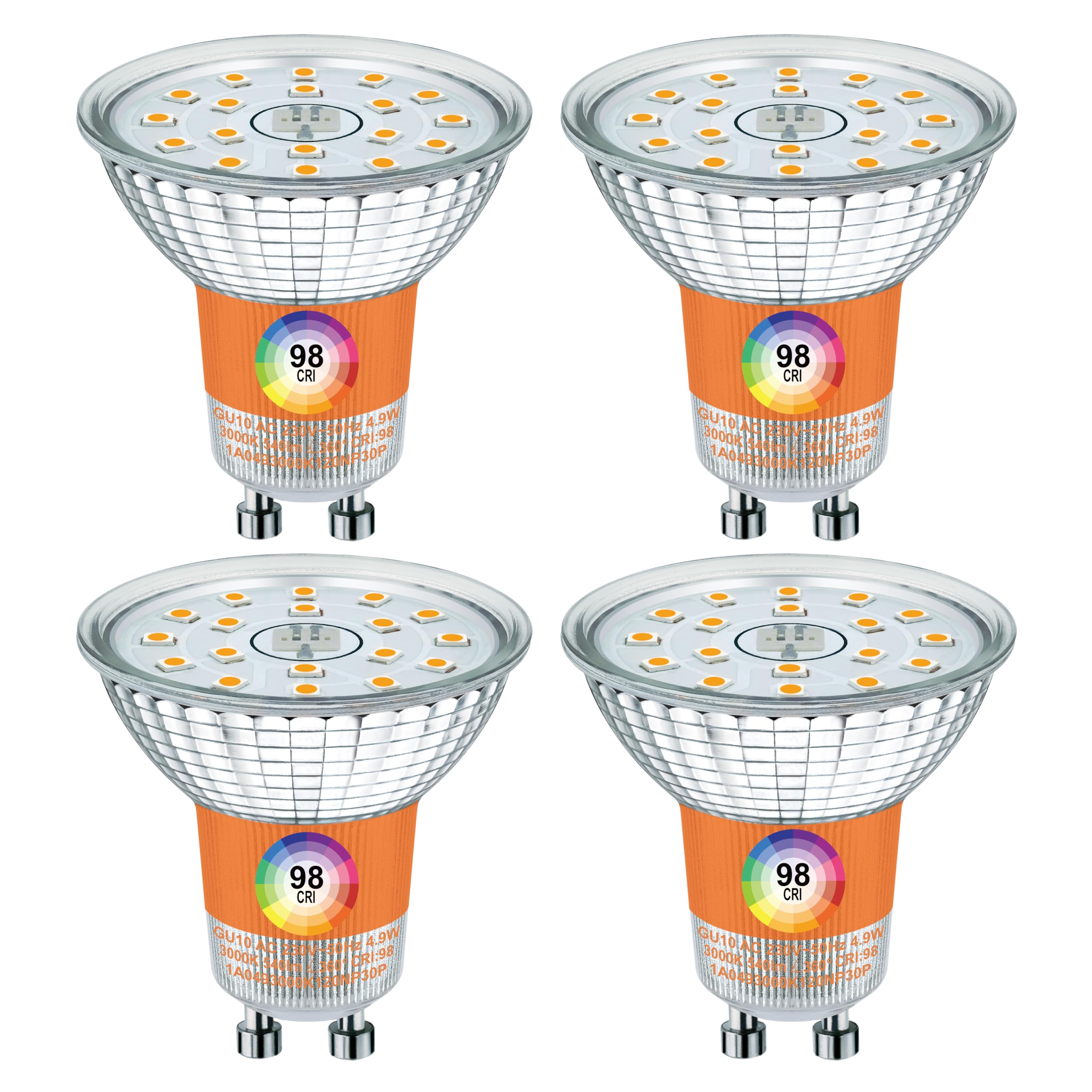 EACLL GU10 LED 4.9W Warmweiss/Neutralweiss/Kaltweiss Ersetzt 70W/75W Halogen Leuchtmittel, 2200K/2700K/4000K/6000K, AC 230V Strahler, 120°Spot, Nicht Dimmbar Reflektorlampen, 4/6/8/10/20er Pack