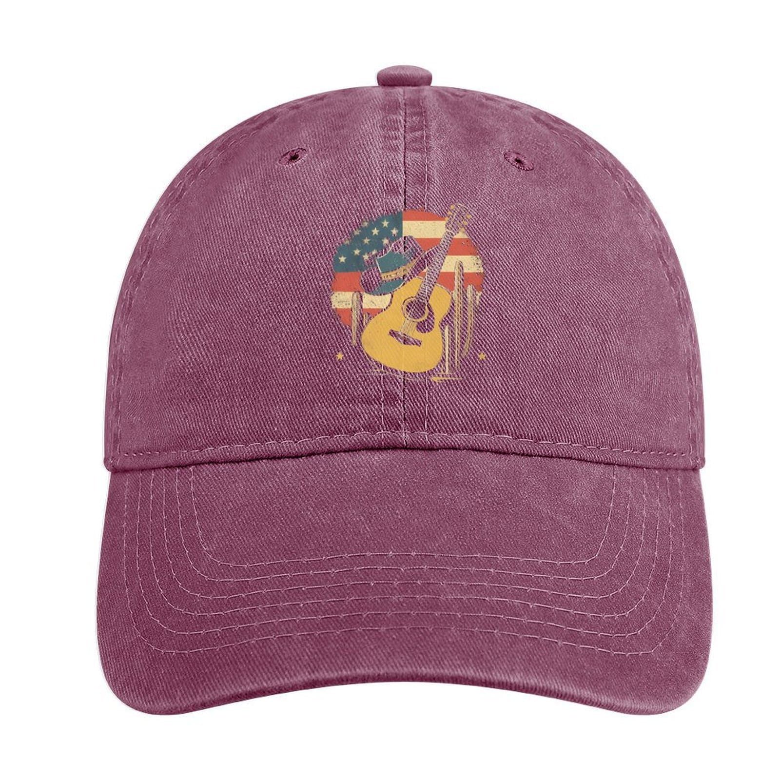 asbwuo Western Country Music Classic Cotton Baseball Cap Adjustable Golf Dad Hat Lightweight Hip Hop Hats Red