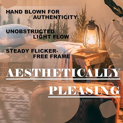 Miniatura 6 de Ciata Lámpara de aceite, vidrio, lámpara de chimenea de huracán victoriano de repuesto de globo, pantalla de lámpara de chimenea de vidrio